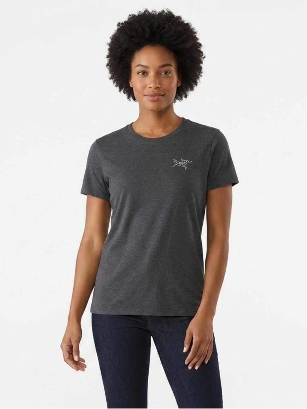 Arc'teryx Women's Graphic T-Shirt Charcoal Dark Gray Bird Logo Tee Size L